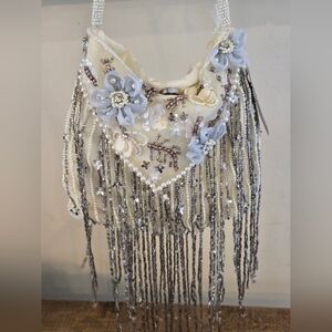Viral From India to You Fringe Beaded Handle Shoulder Bag IMPERFECT